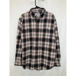 Carhartt Mens Relaxed Fit Plaid Flannel Shirt Size L Red/Black/White